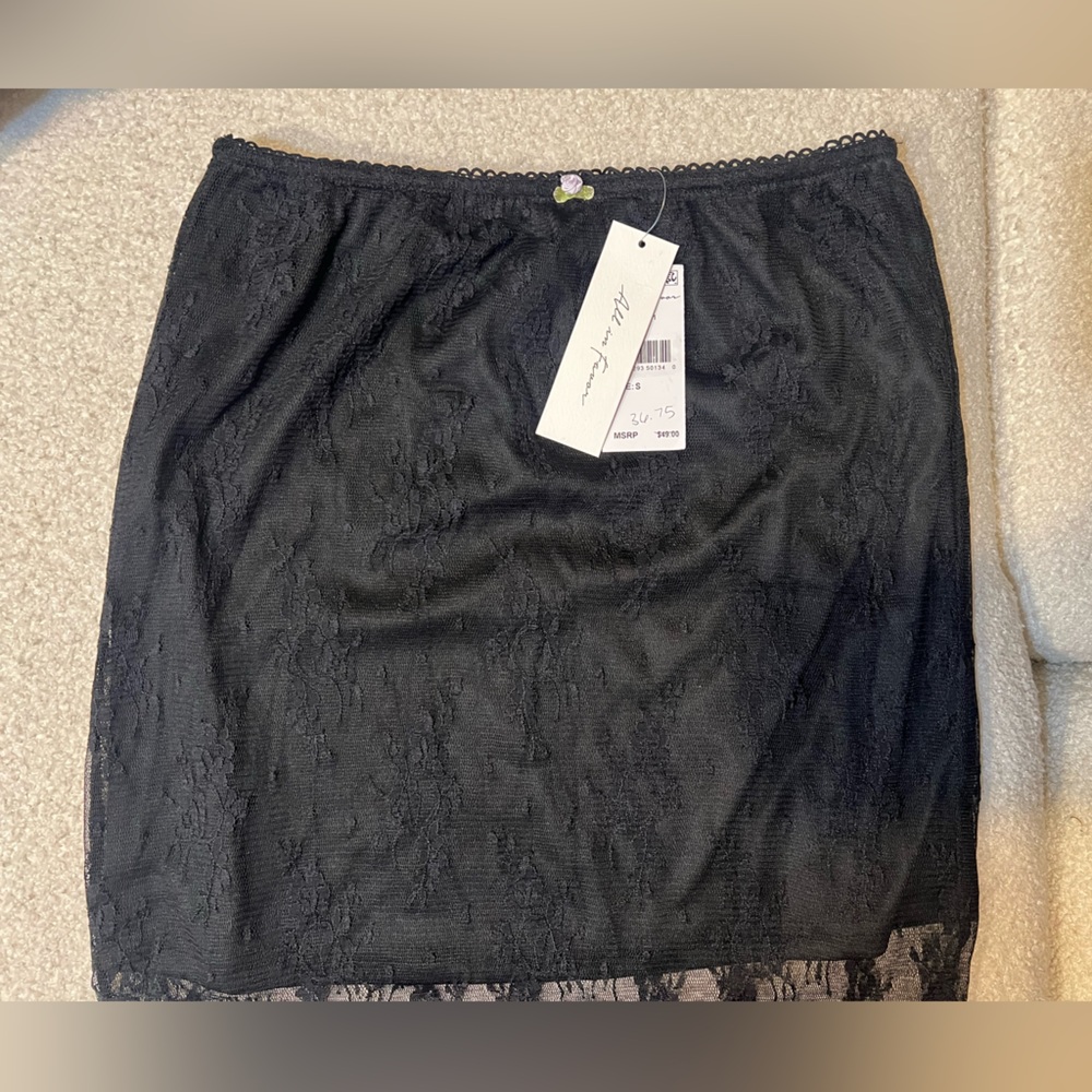 NWT All in Favor Black Lace Skirt - Picture 3 of 5